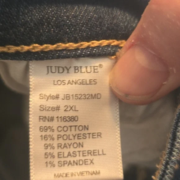 Judy Blue Ripped Blue Jean Shorts - Picture 4 of 5
